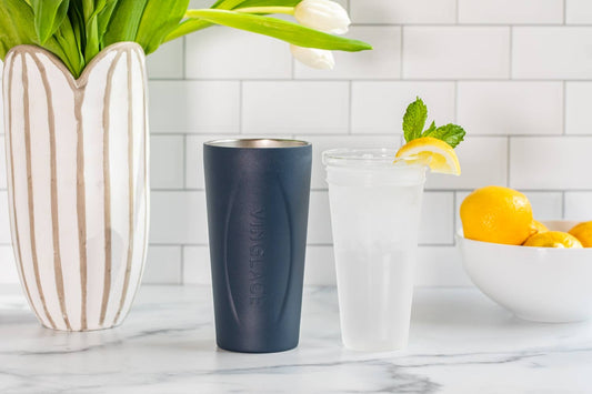 Navy Glass Lined Tumbler 14 oz.