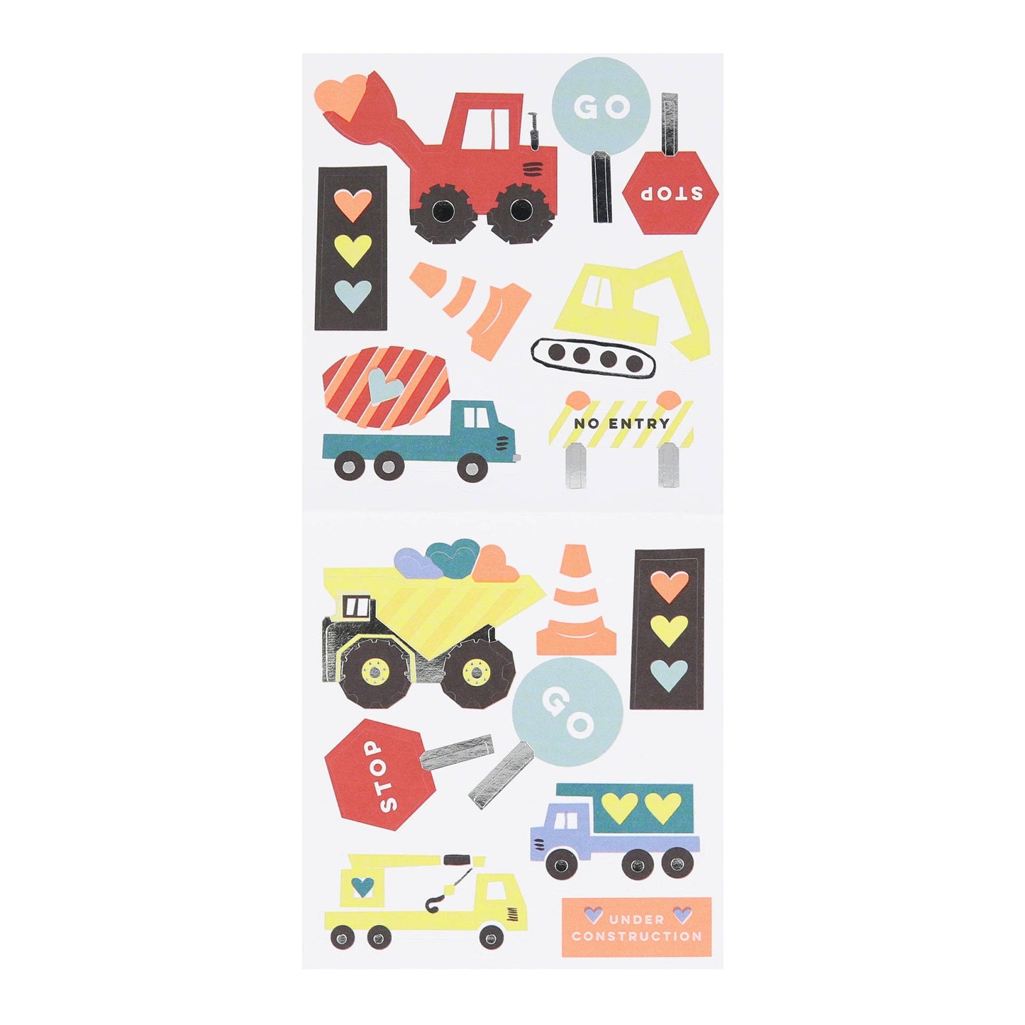 Truck Kids Valentine's Cards & Stickers Set