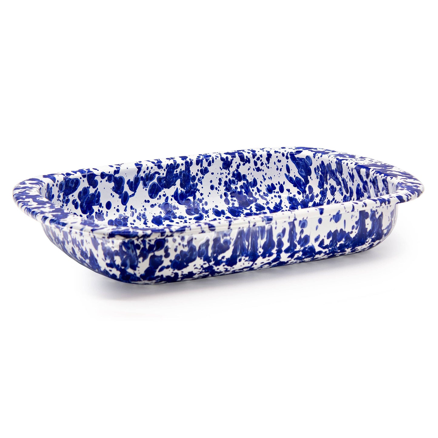 Golden Rabbit Enamelware Swirl Baking Pan: Cobalt Swirl