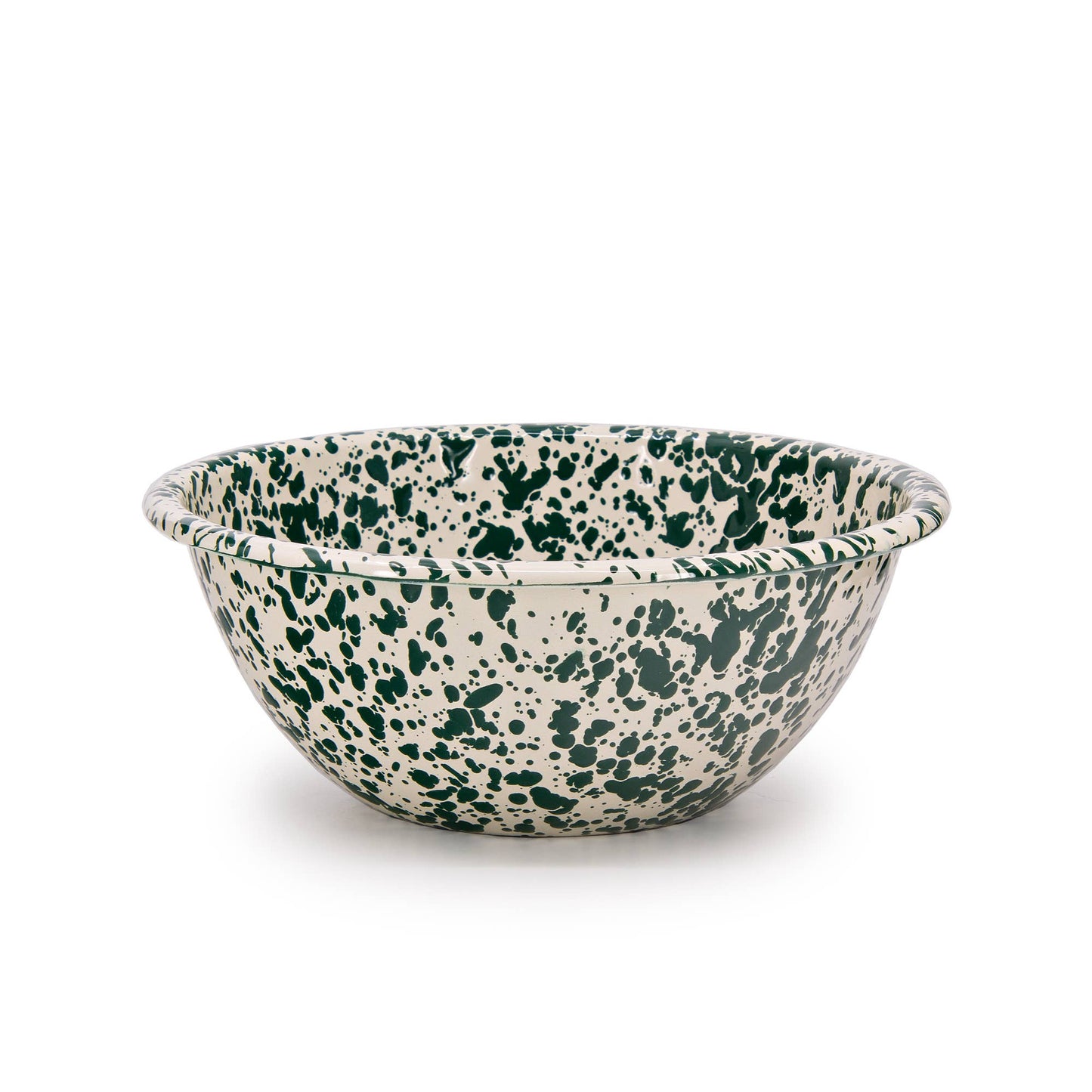 Splatter Enamelware Small Serving Bowl: Blue & White
