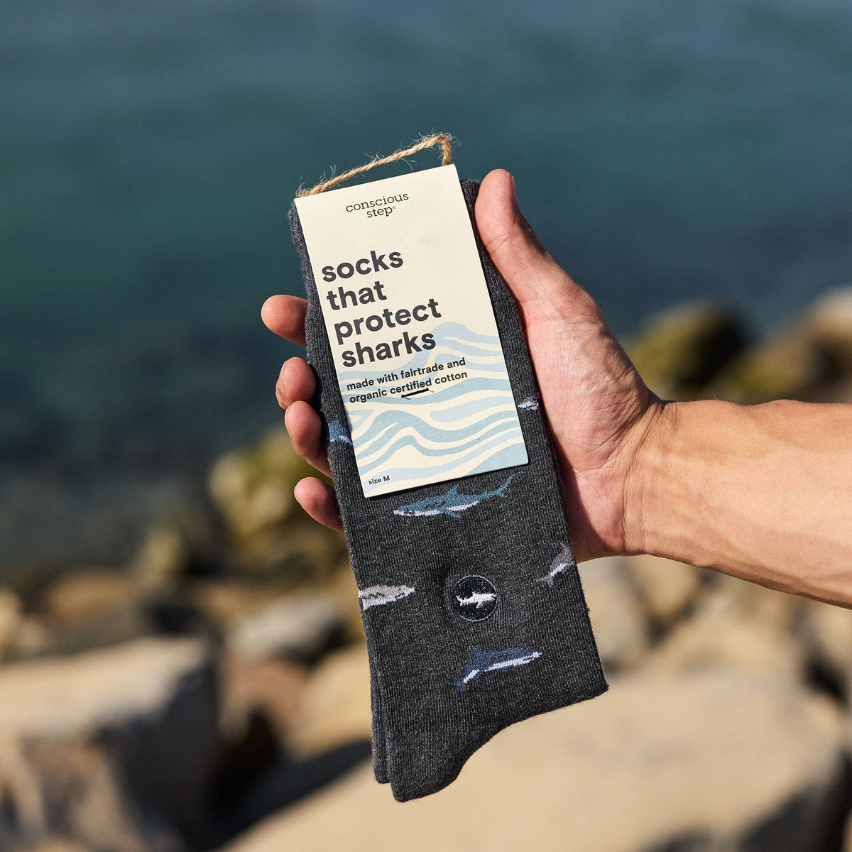 Socks that Protect Sharks | Gray Sharks - Ocean Gifts: Small