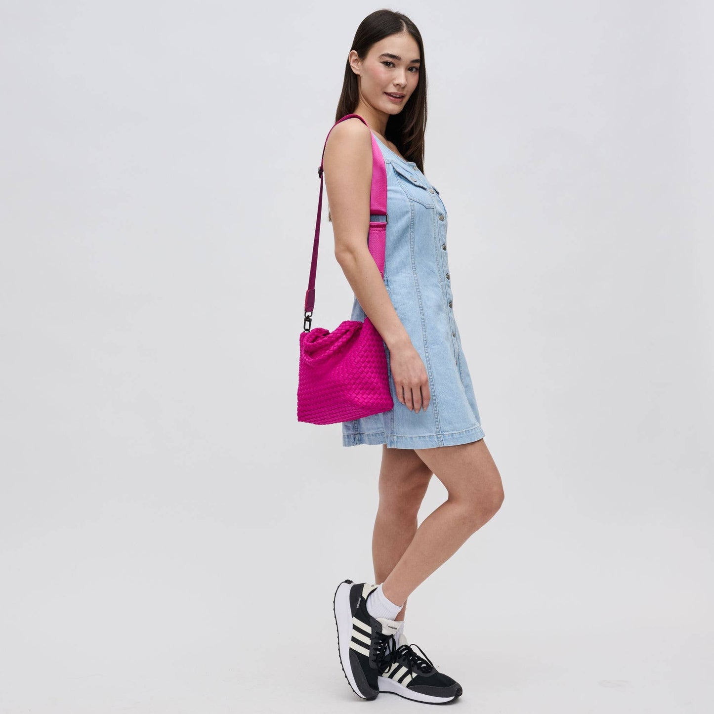 Sky's The Limit Small Woven Neoprene Crossbody: Black