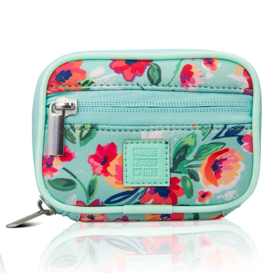 Made Easy Kit Pill Case - Weekly 7-Day Medicine Organizer: Teal Floral