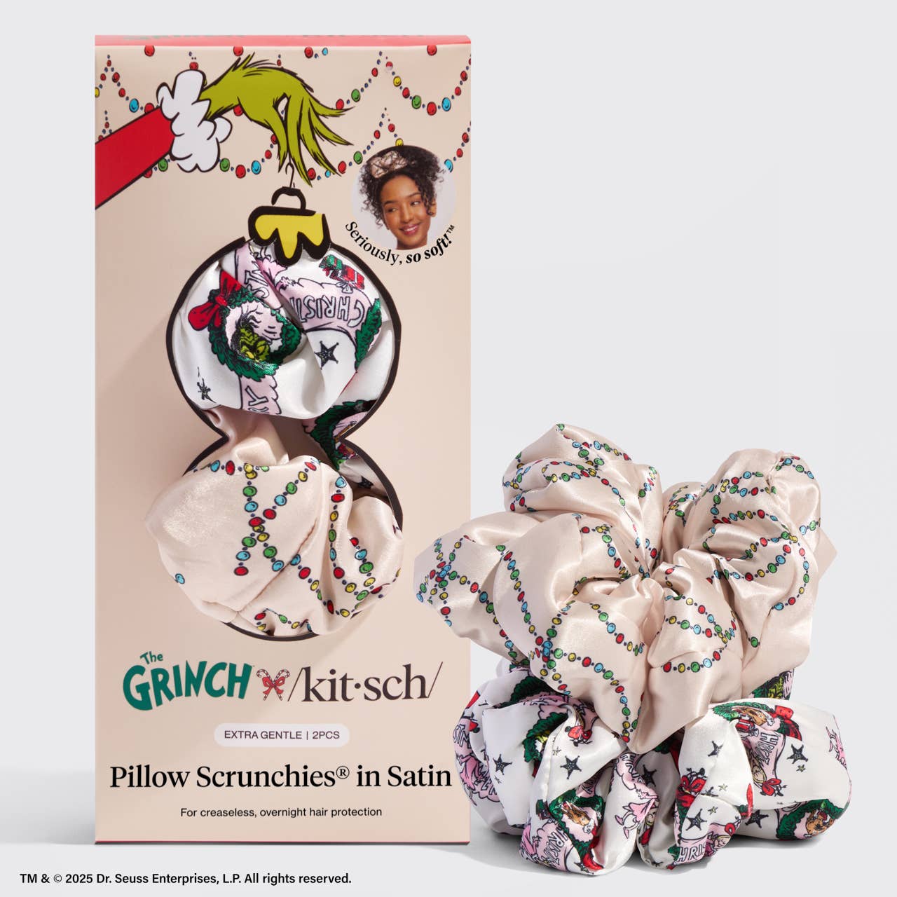 The Grinch x Kitsch Satin PillowScrunchies® in Cindy Lou Who
