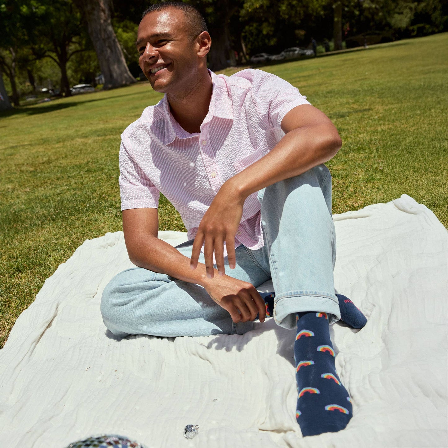 Socks that Save LGBTQ Lives (Navy Rainbows): Small