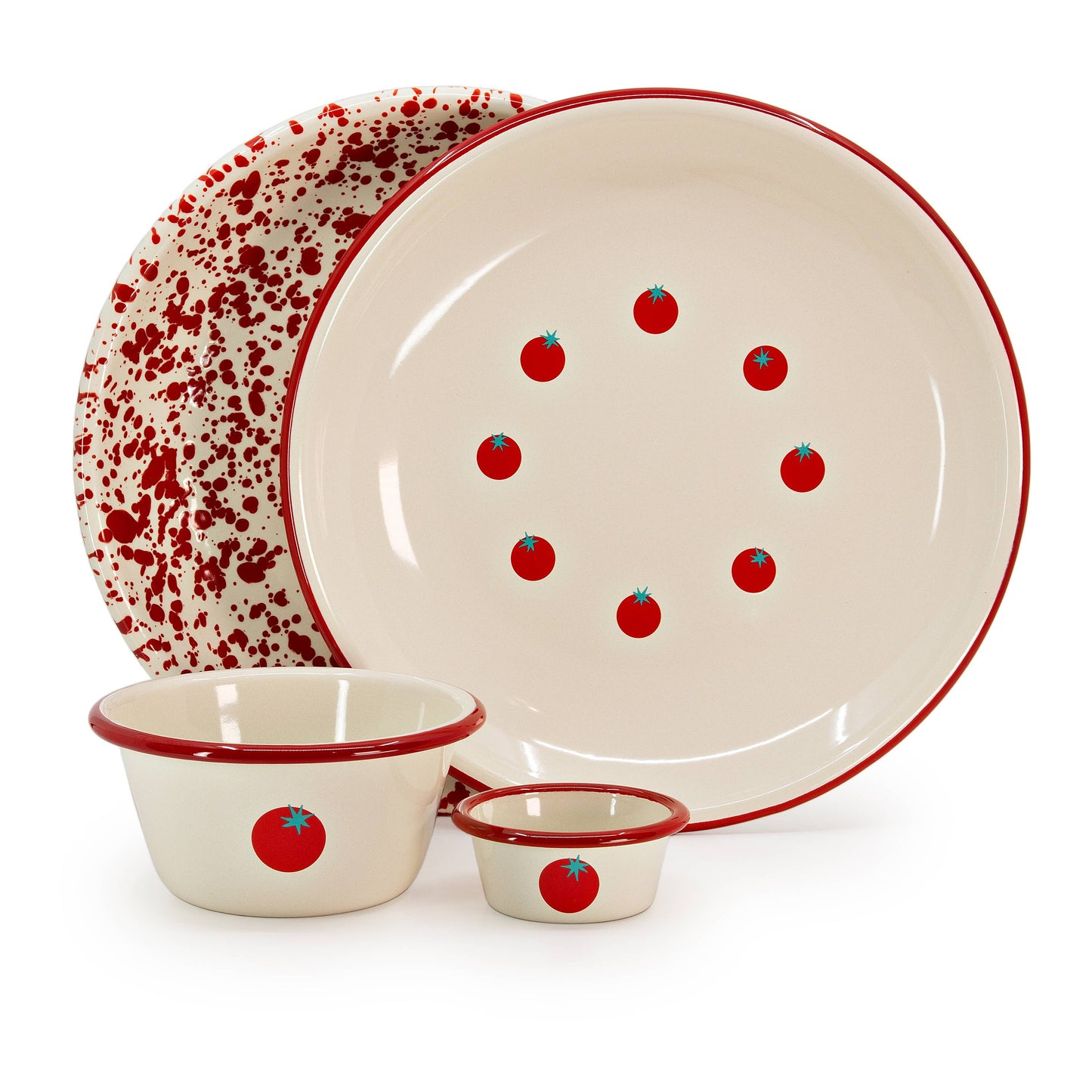 Dan Pelosi x CCH Tomato Enamelware Soup Bowl: Red Rim