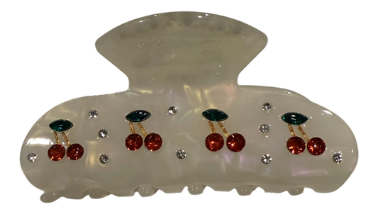 New Iridescent acrylic cherry hair clip