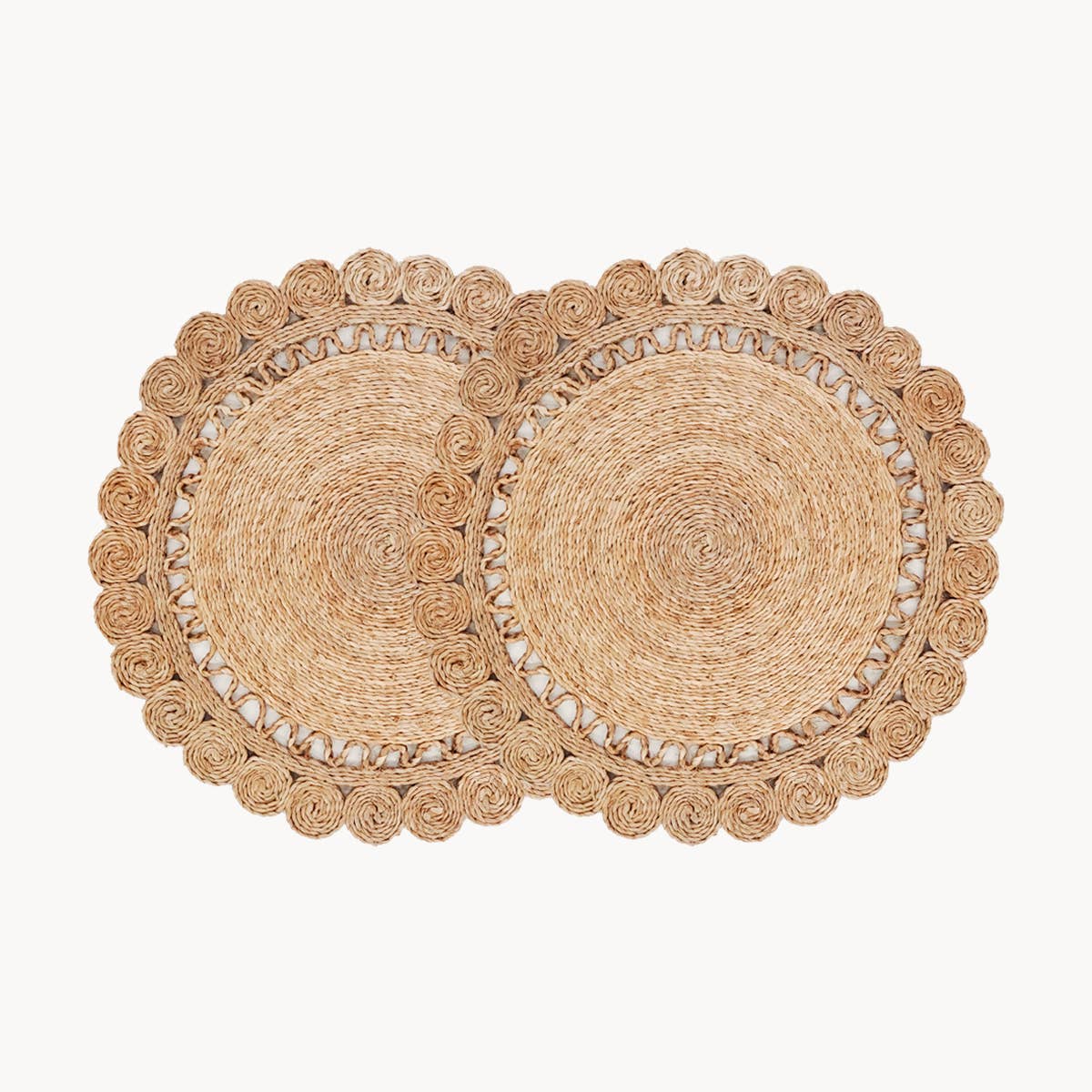 Handwoven Jute Flower Placemat-Set of 2