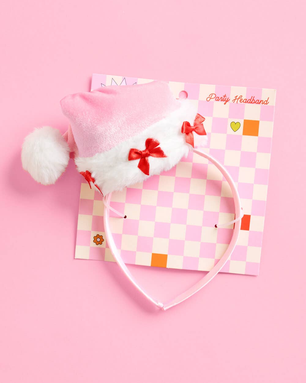 Pink Santa Hat Headband | Funny Christmas Holiday Gift