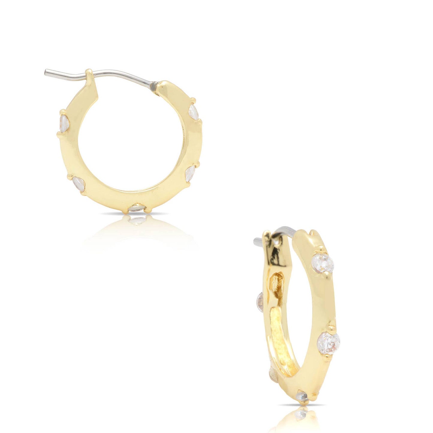 Hoop Earrings With CZ: Medium