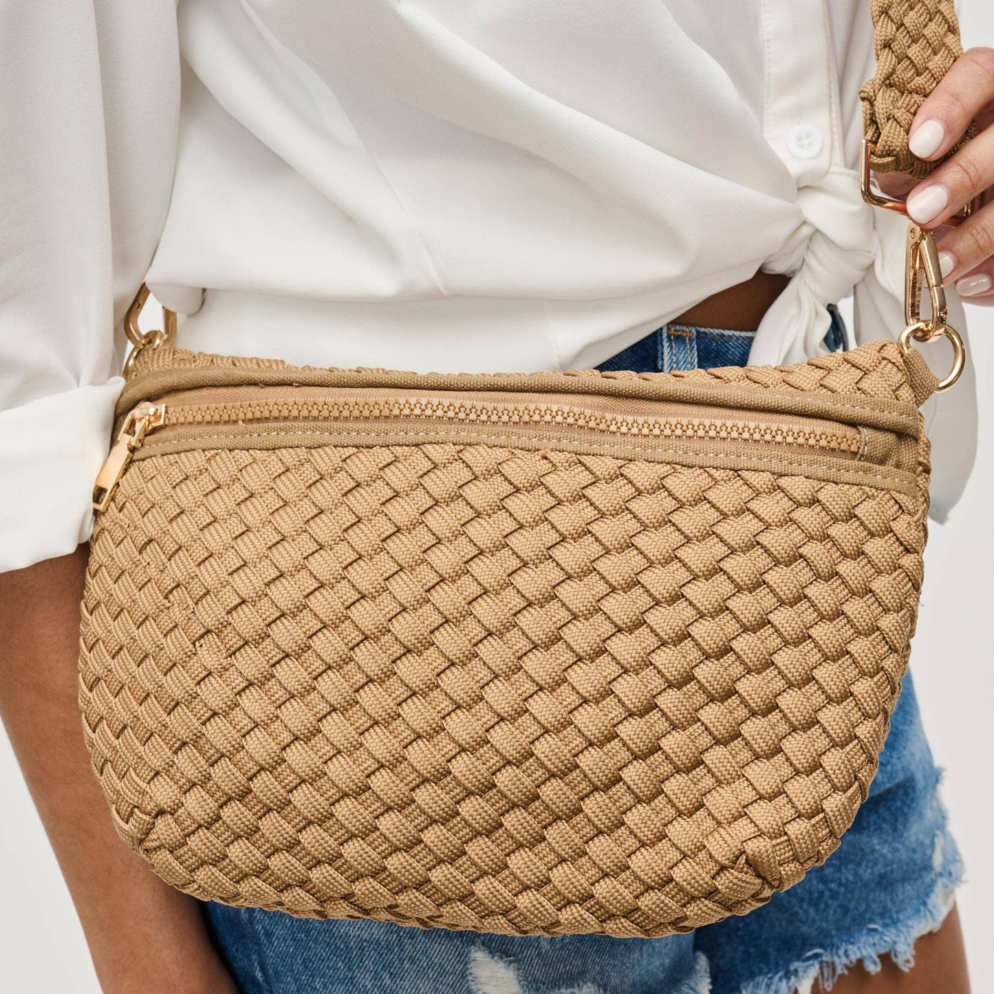 Ethereal   Woven Sustainable Crossbody: Navy