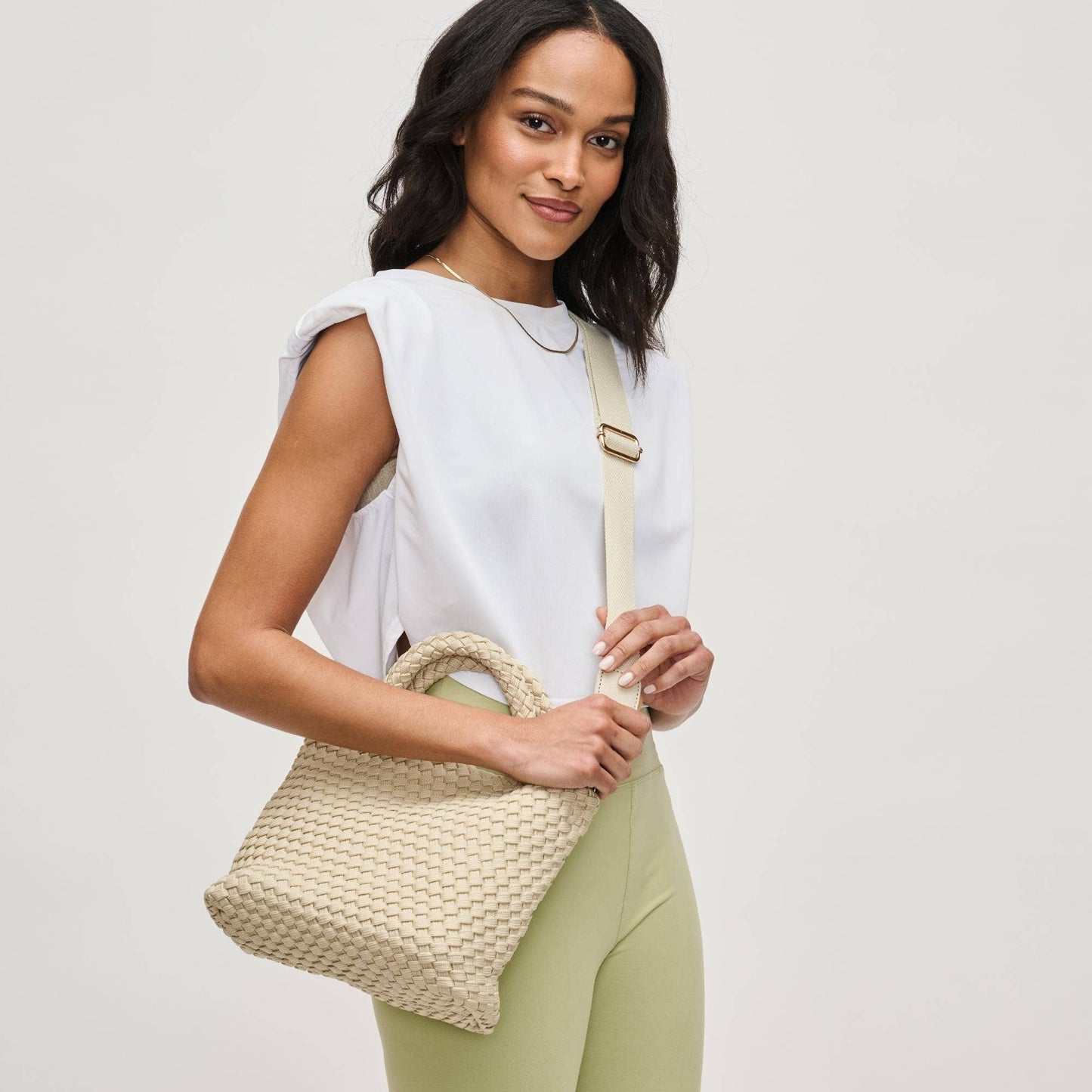 Sky's The Limit Small Sustainable Crossbody: Beige