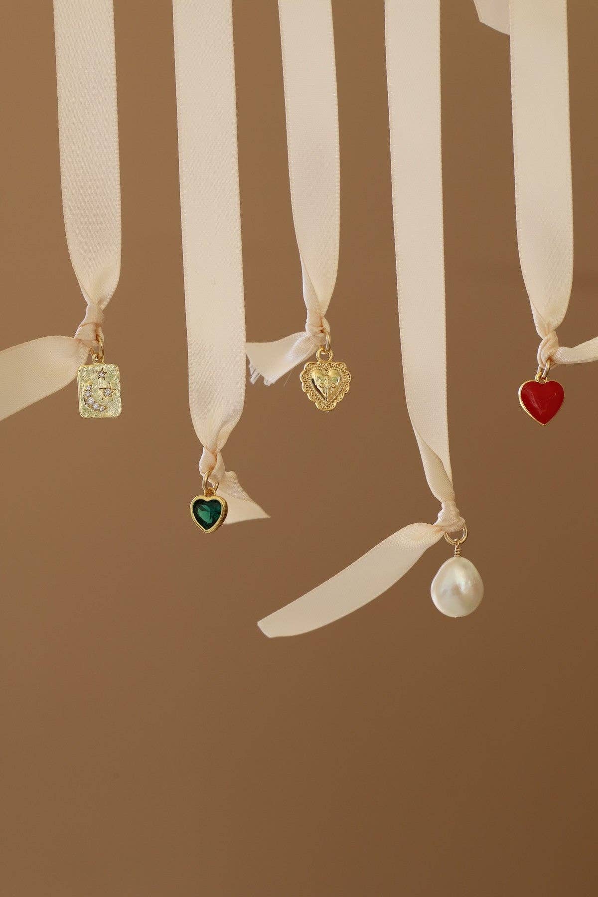 RED ENAMEL HEART CHARM