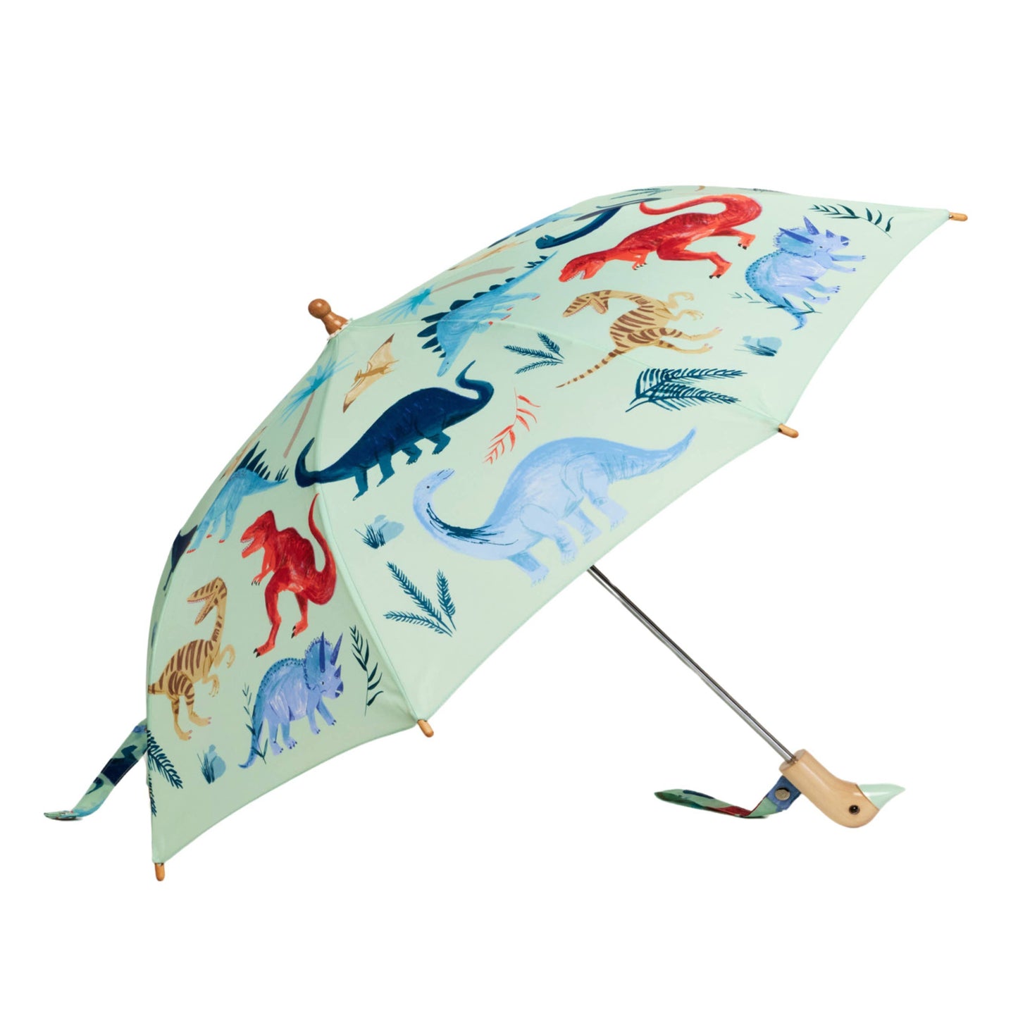 New! Limited Meri Meri Dinosaur Kingdom Kids Duck Umbrella: Blue