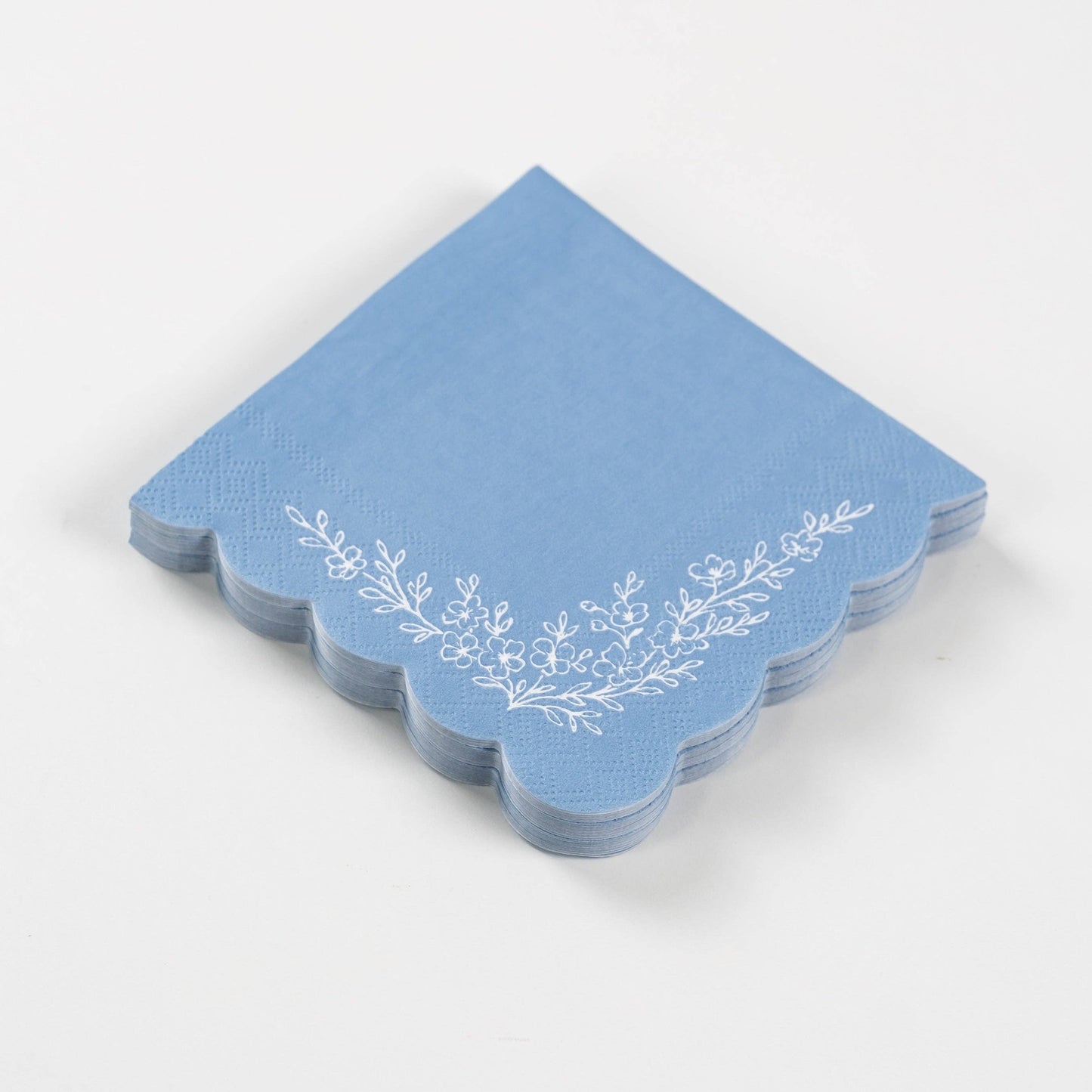 Floral Elegance Blue Beverage Napkins- Pre Order Ships January 20th