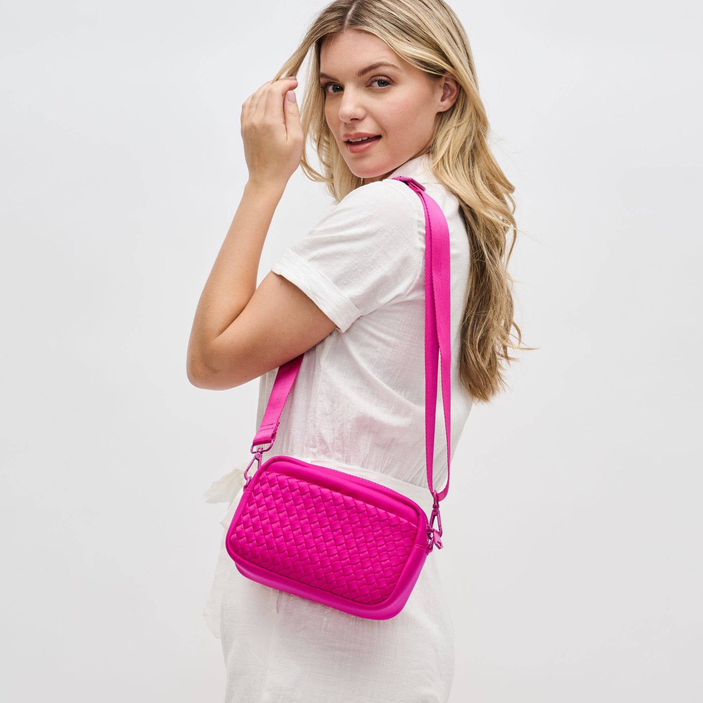 Inspiration Woven Neoprene Crossbody: Black
