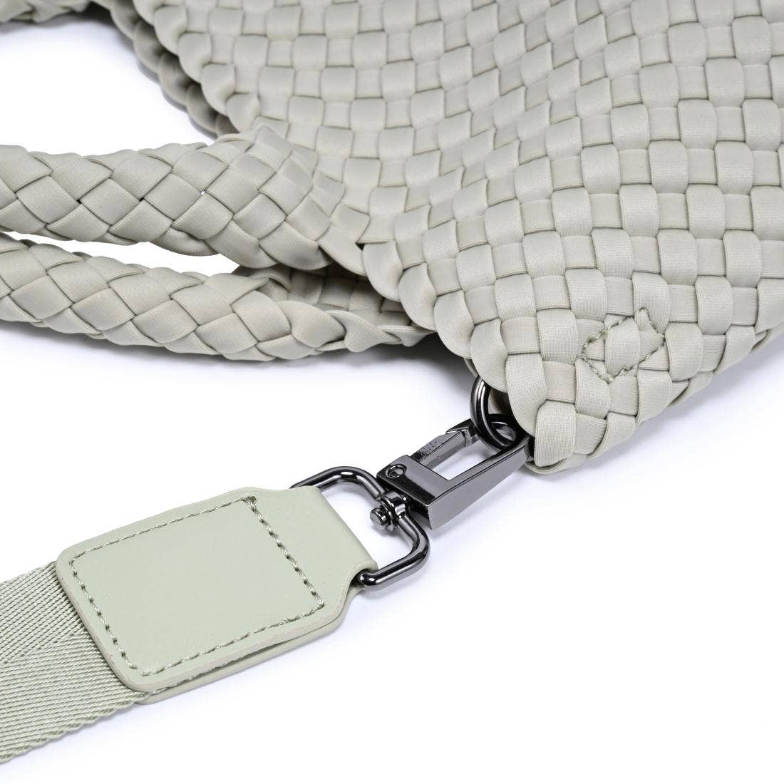 Sky's The Limit Small Woven Neoprene Crossbody: Sage