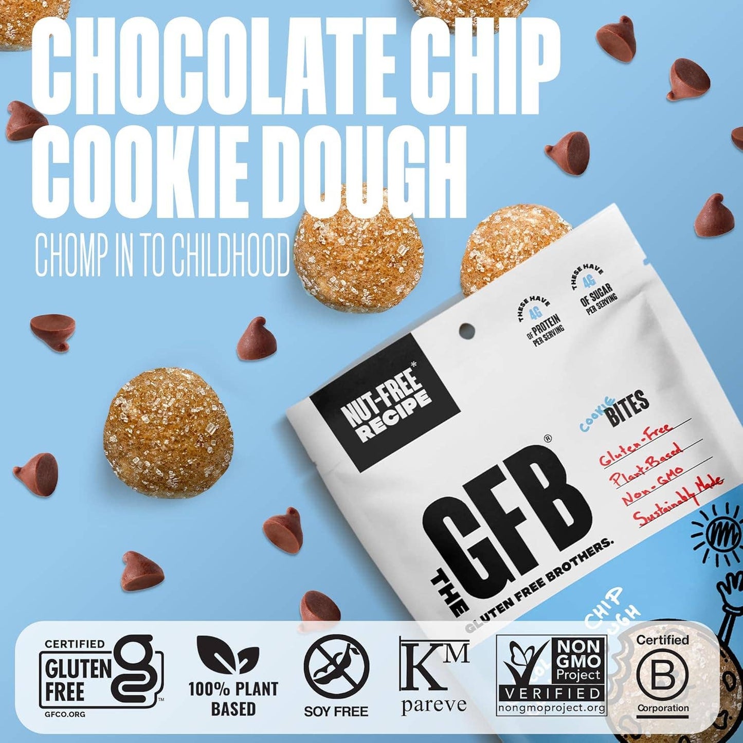 The GFB Chocolate Chip Cookie Dough Bites (Nut Free)