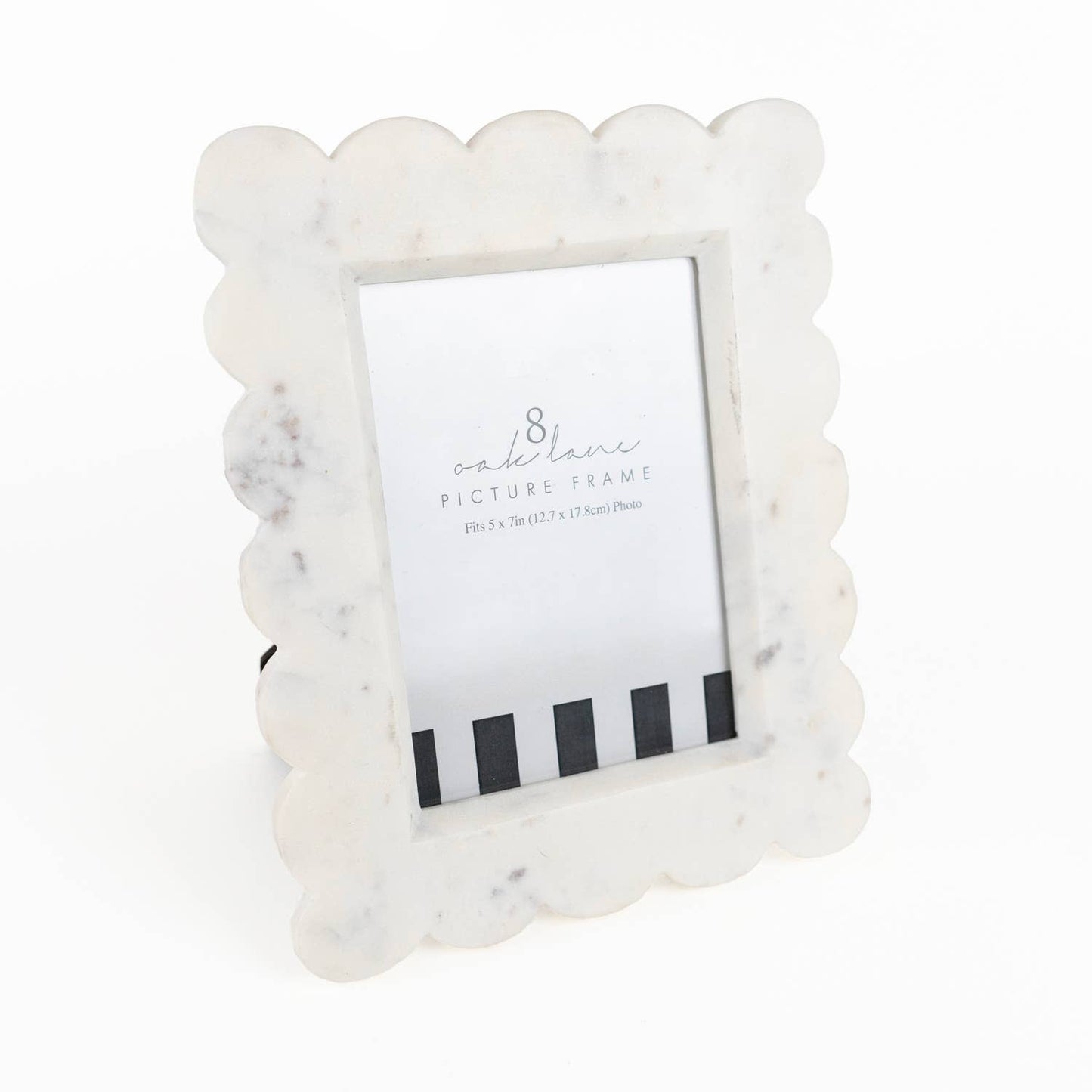 White Scalloped Marble 5x7 Picture Frame