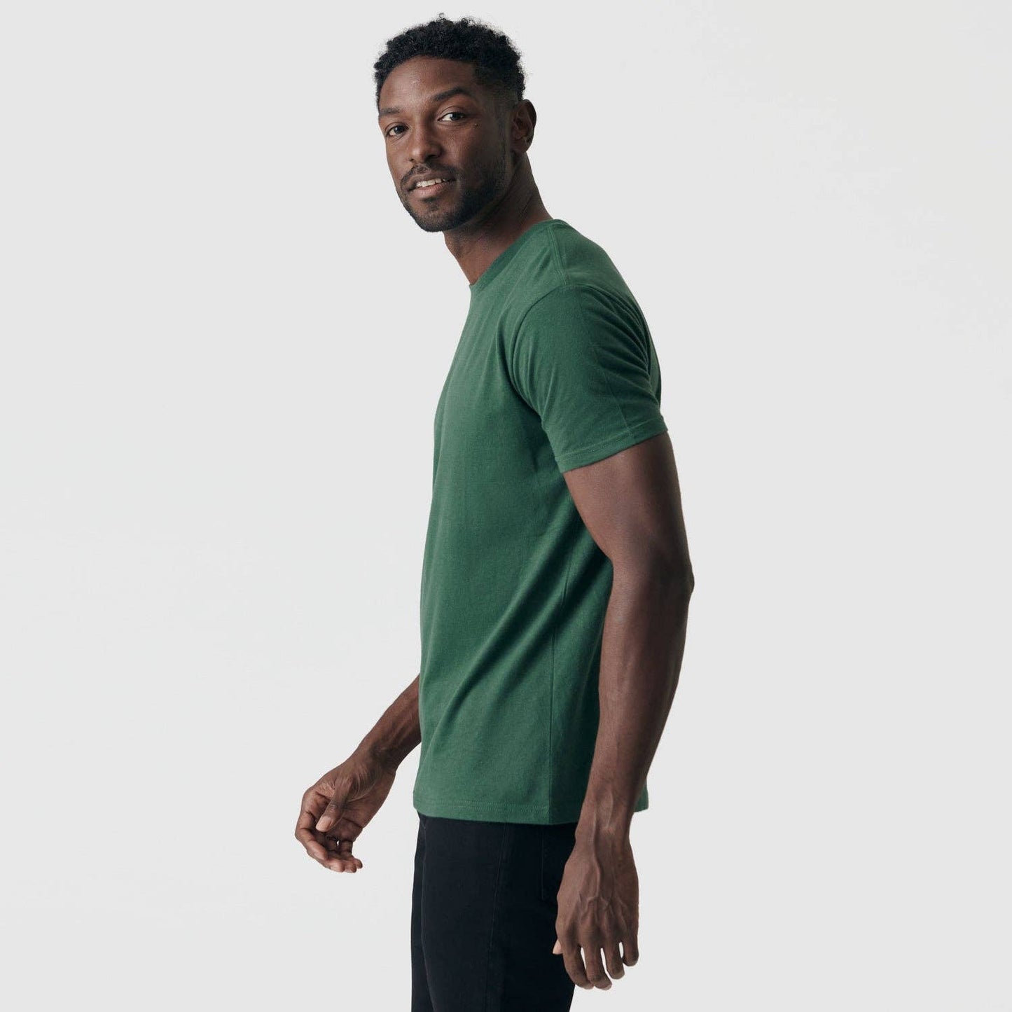 Hunter Green Short Sleeve Crew Neck Tee: L