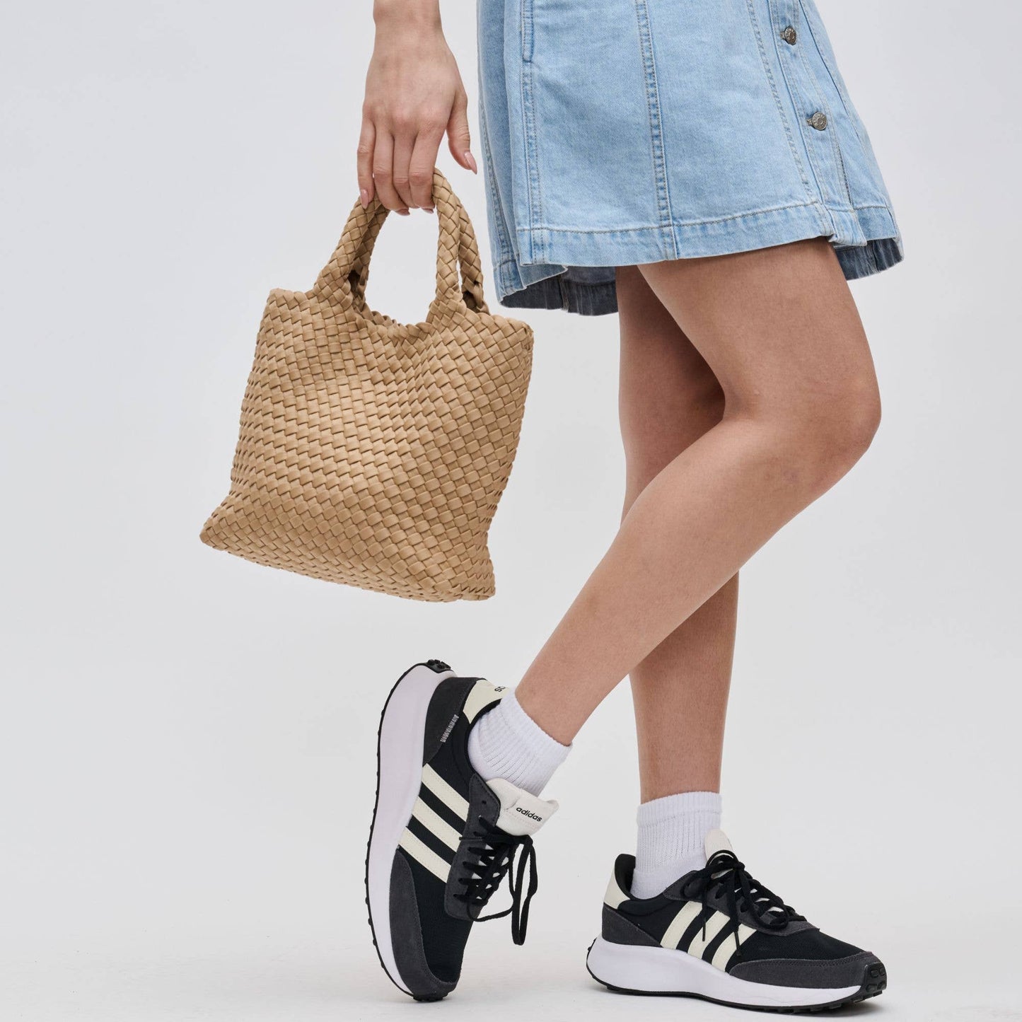 Sky's The Limit Small Woven Neoprene Crossbody: Black
