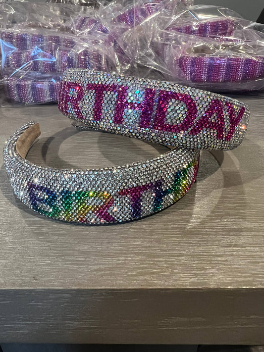Super Sparkly Bling Birthday Headbands : Pink