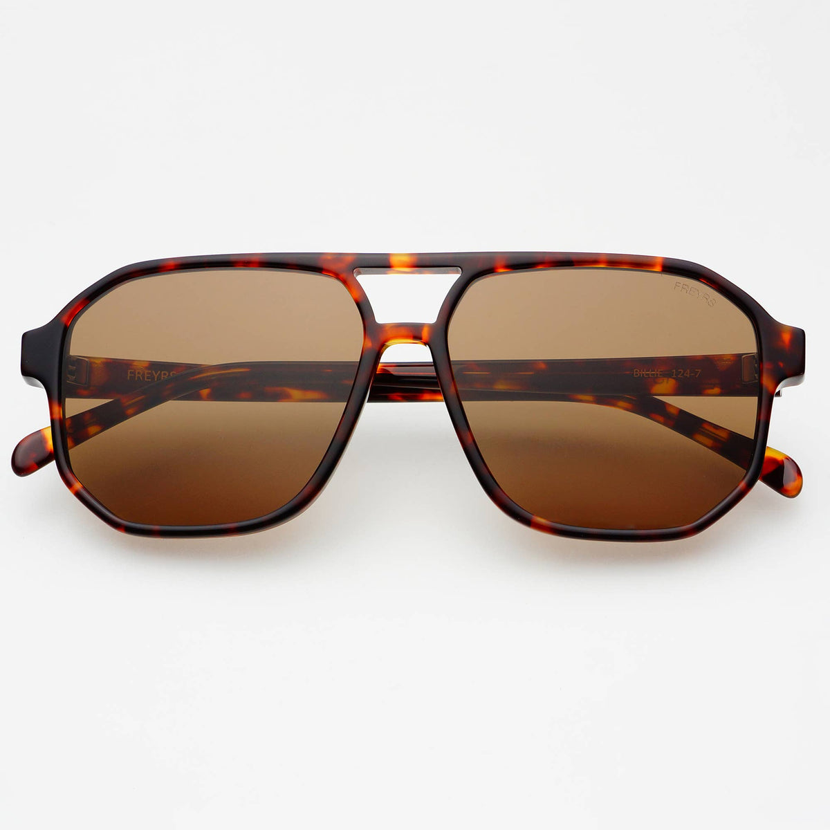 Billie ( NEW ) Unisex Aviator Sunglasses : Dark Tortoise / Solid Brown