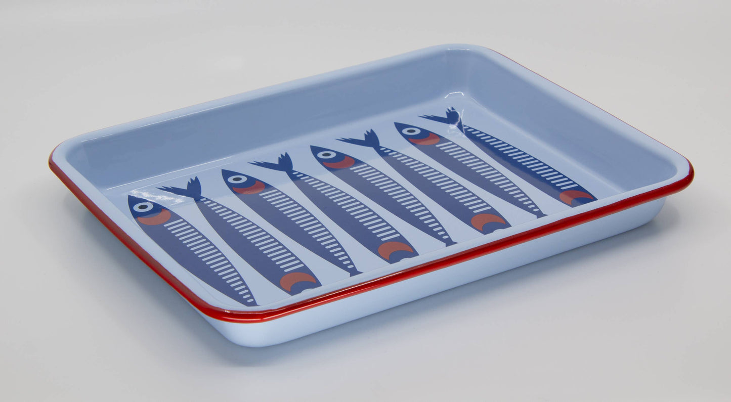 Mur by Ayca x CCH Anchovies Small Rectangle Tray, Red Rim