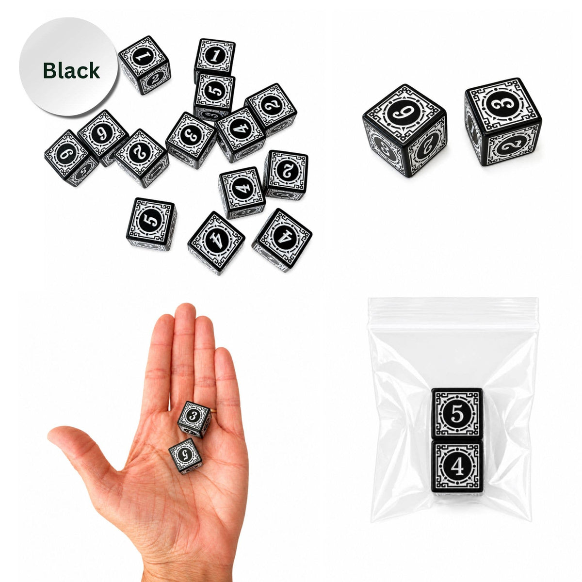 Para"Dice" Mahjong Specialty Dice Gift Ready : Black