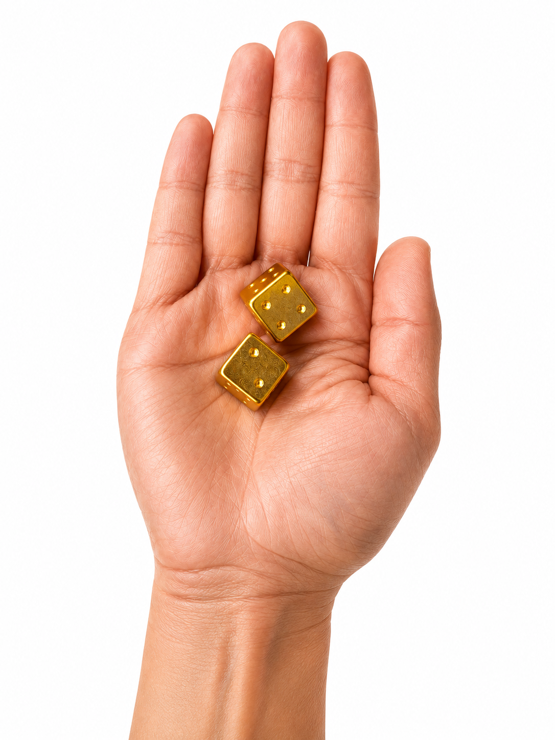 Gold and Silver Luxe Solid Metal Mahjong Dice Gift Ready: Gold