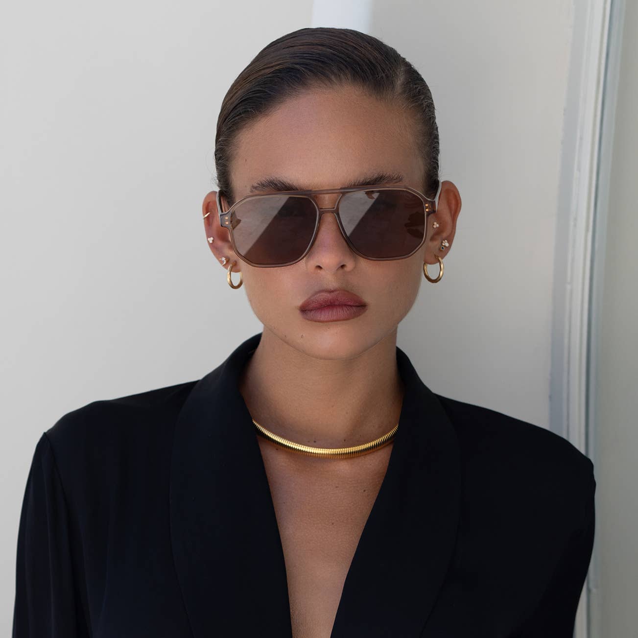 Billie ( NEW ) Unisex Aviator Sunglasses   : Brown