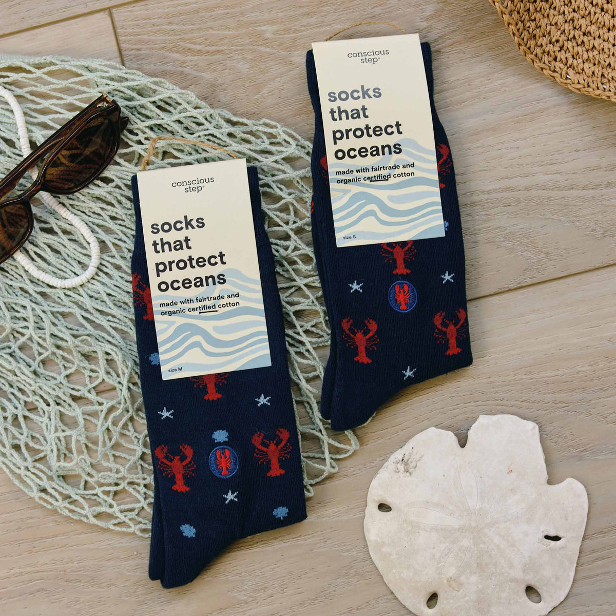 Socks that Protect Oceans | Navy Lobsters - Coastal Gifts: Small