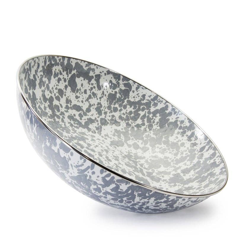 Golden Rabbit Enamelware Swirl Catering Bowl: Cobalt Swirl