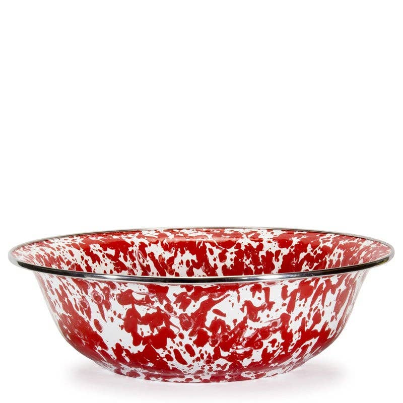 Golden Rabbit Enamelware Swirl Serving Bowl: Cobalt Swirl