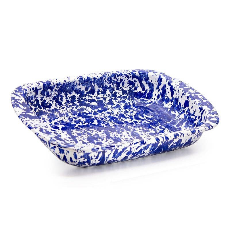 Golden Rabbit Enamelware Swirl Baking Pan: Cobalt Swirl