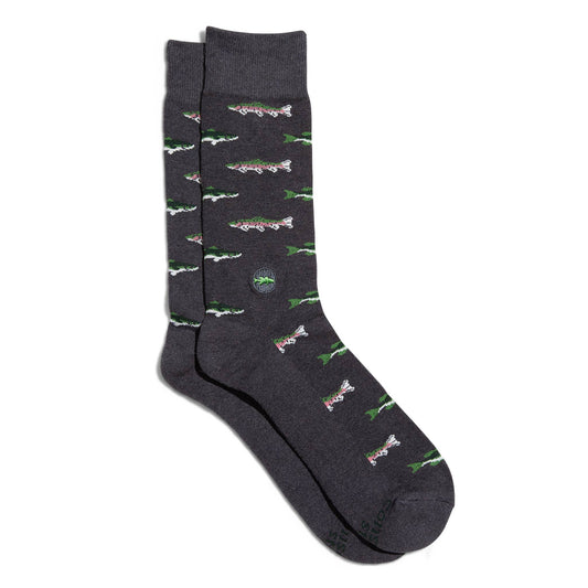 Socks that Protect National Parks (Gray Fish): Medium
