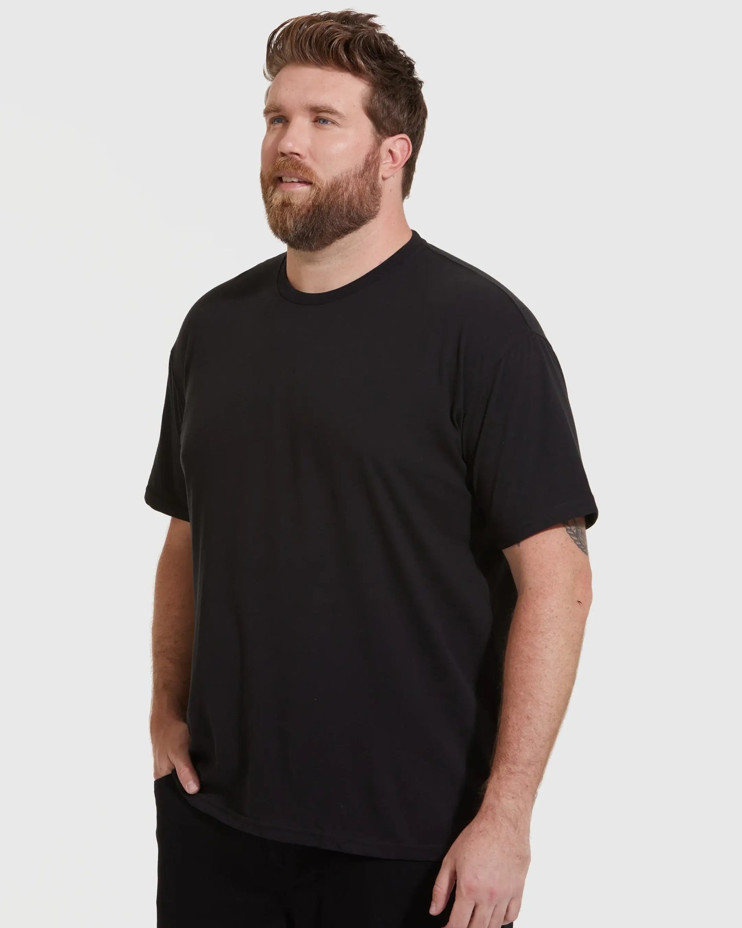 Short Sleeve T-Shirt | Crew Neck | Black: XL