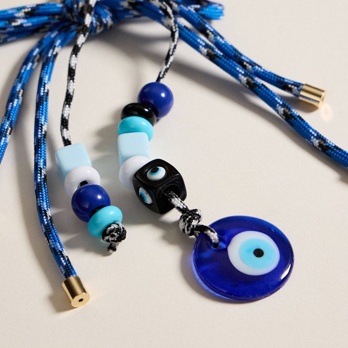 Blue Evil Eye Beaded Keychain Charm: MT / ONE