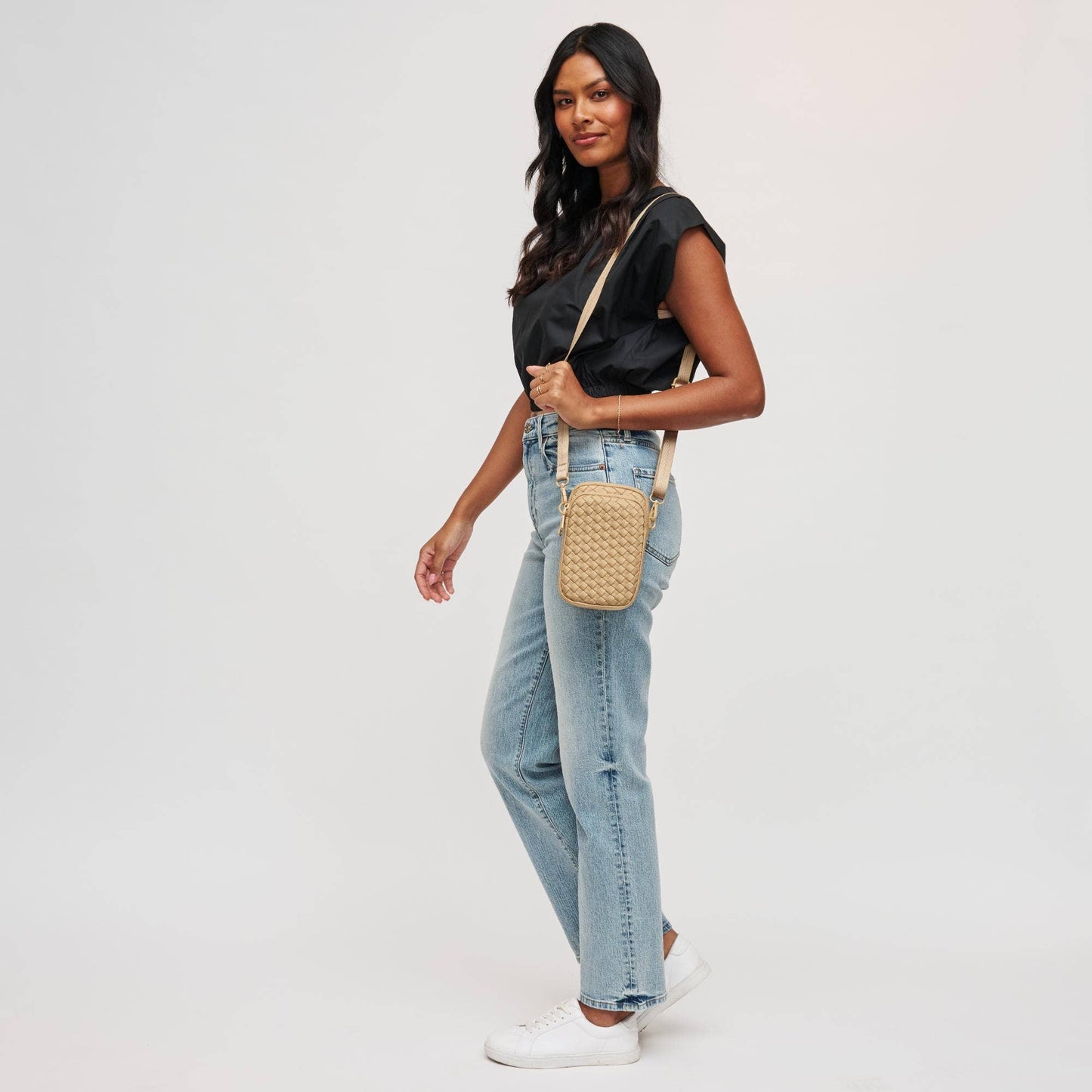 Divide & Conquer Woven Neoprene Crossbody: Cream