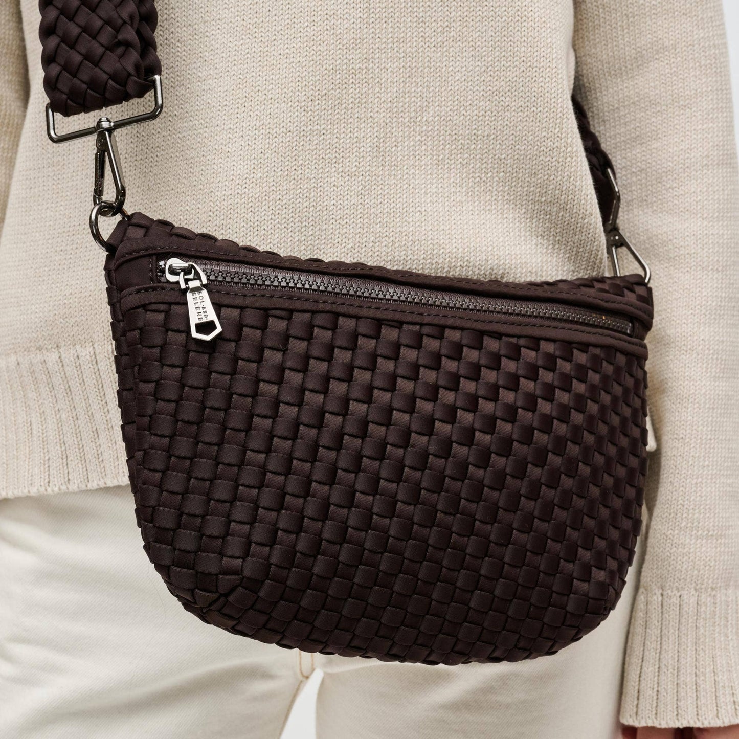 Ethereal - Woven Neoprene Crossbody: Black