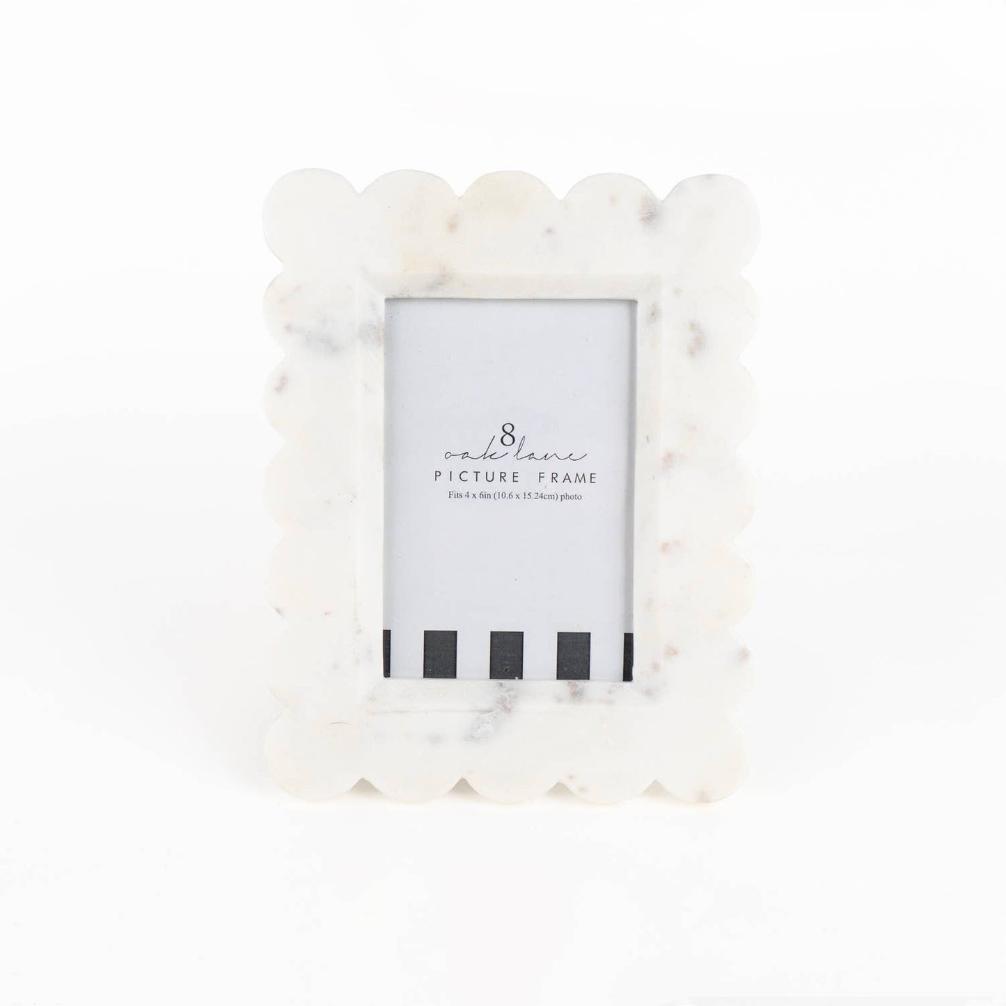 White Scalloped Marble 4x6 Picture Frame