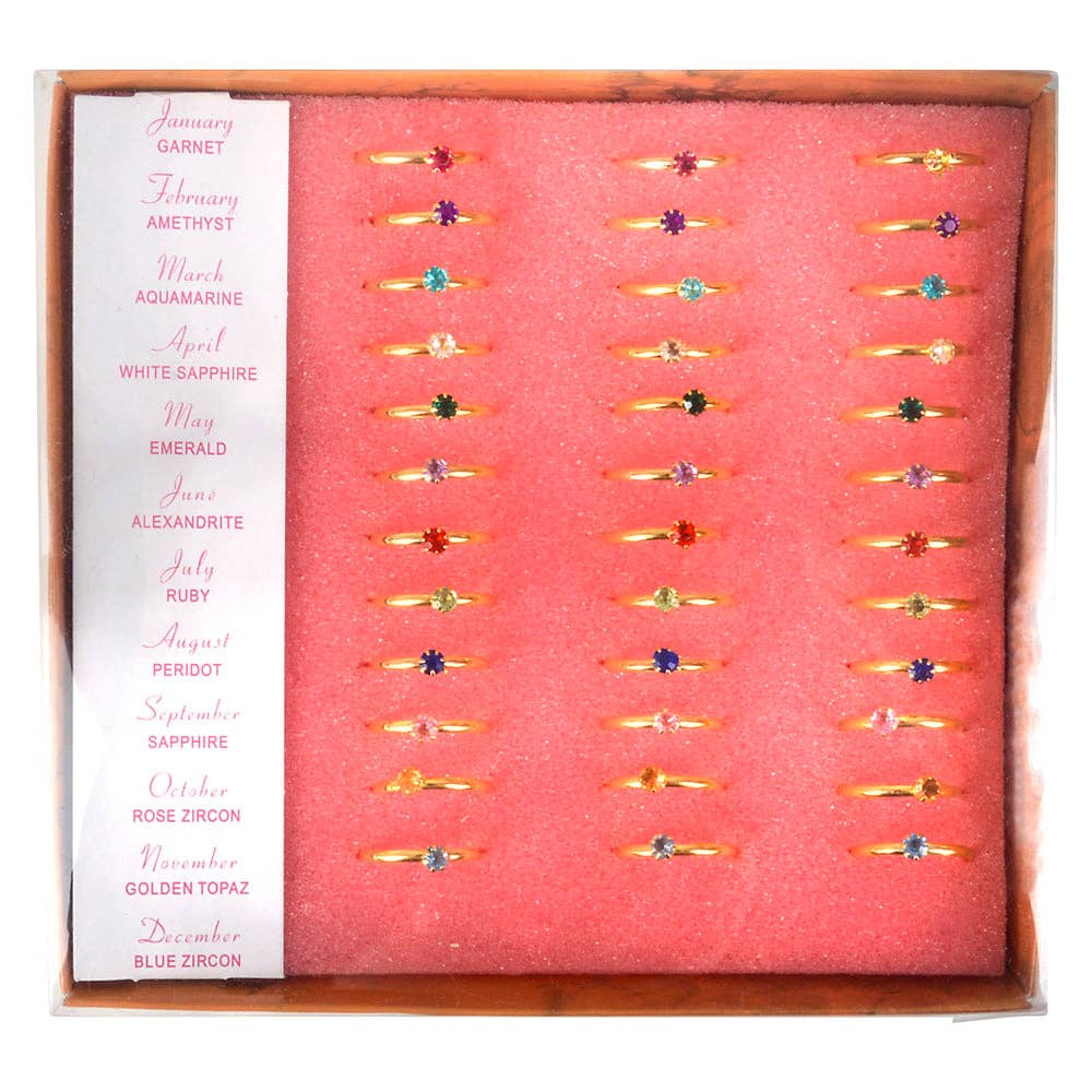 BIRTHSTONE RING WITH DISPLAY STAND - LLB Kids Toy