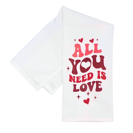 All You Need Is Love Valentine's Day Cotton Tea Towels