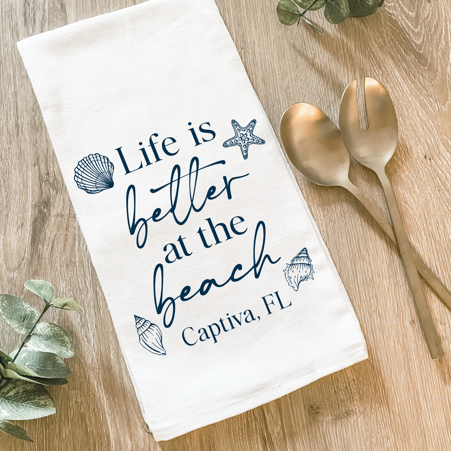 Custom Better at Beach City and State - Cotton Tea Towel