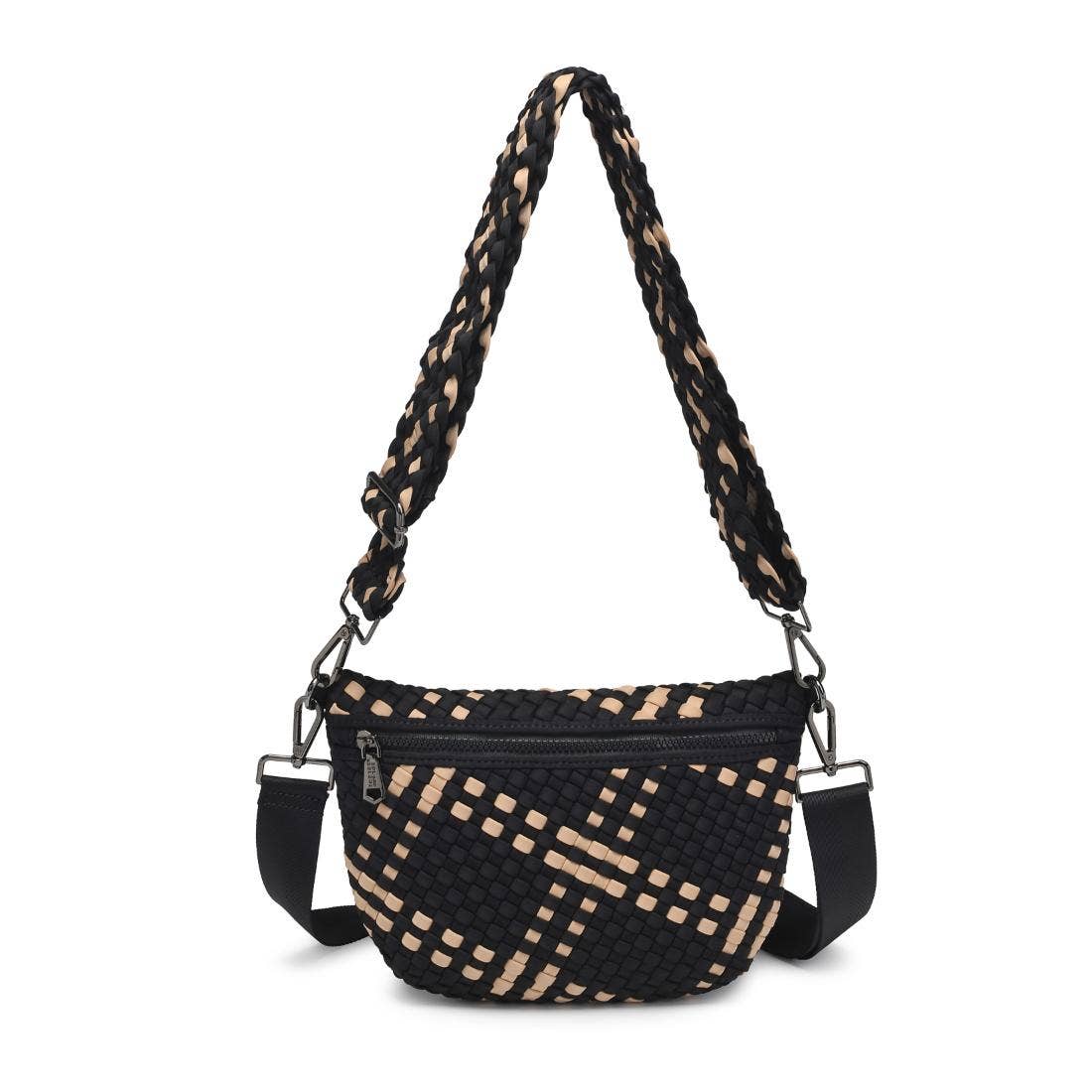 Ethereal - Woven Neoprene Crossbody: Black Nude