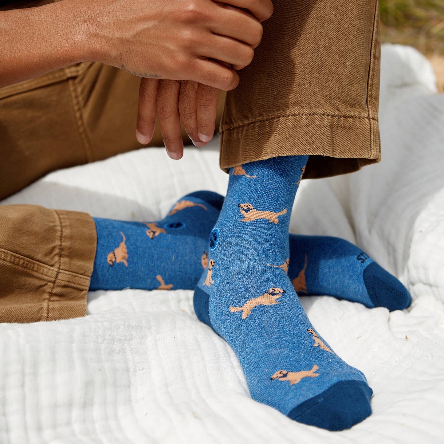 Socks that Save Dogs (Blue Golden Retrievers): Medium
