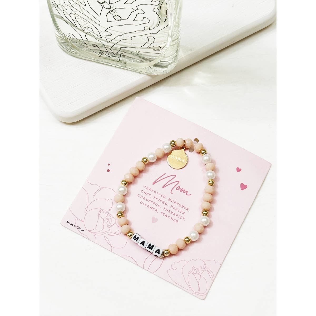 Mix Beads MAMA Inpirational Bracelet: MIX COLOR / ONE(12)