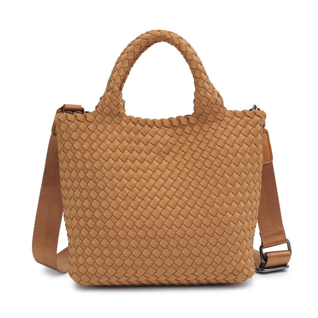 Sky's The Limit Small Woven Neoprene Crossbody: Sand