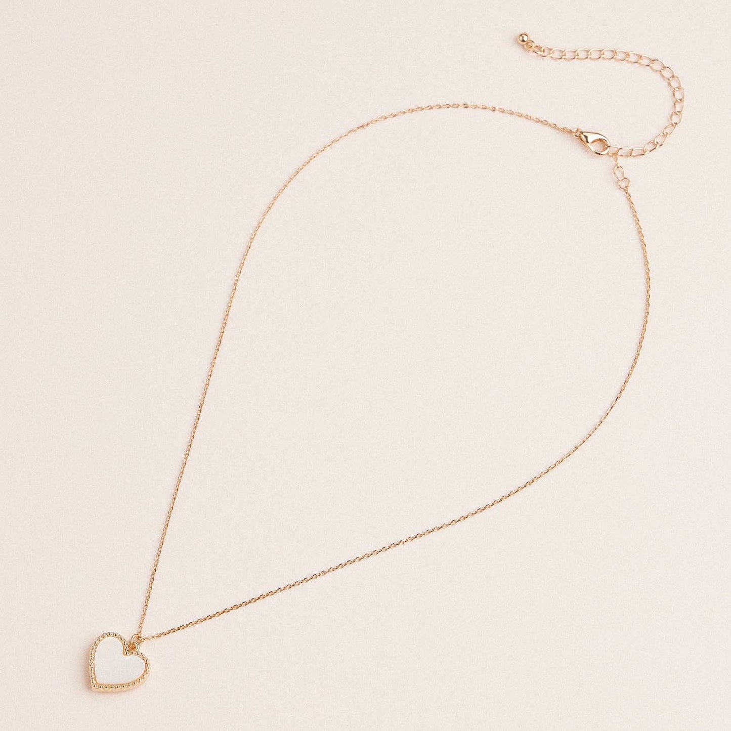 Gold Heart Pendant Necklace with Enamel and Crystal Charm: Black