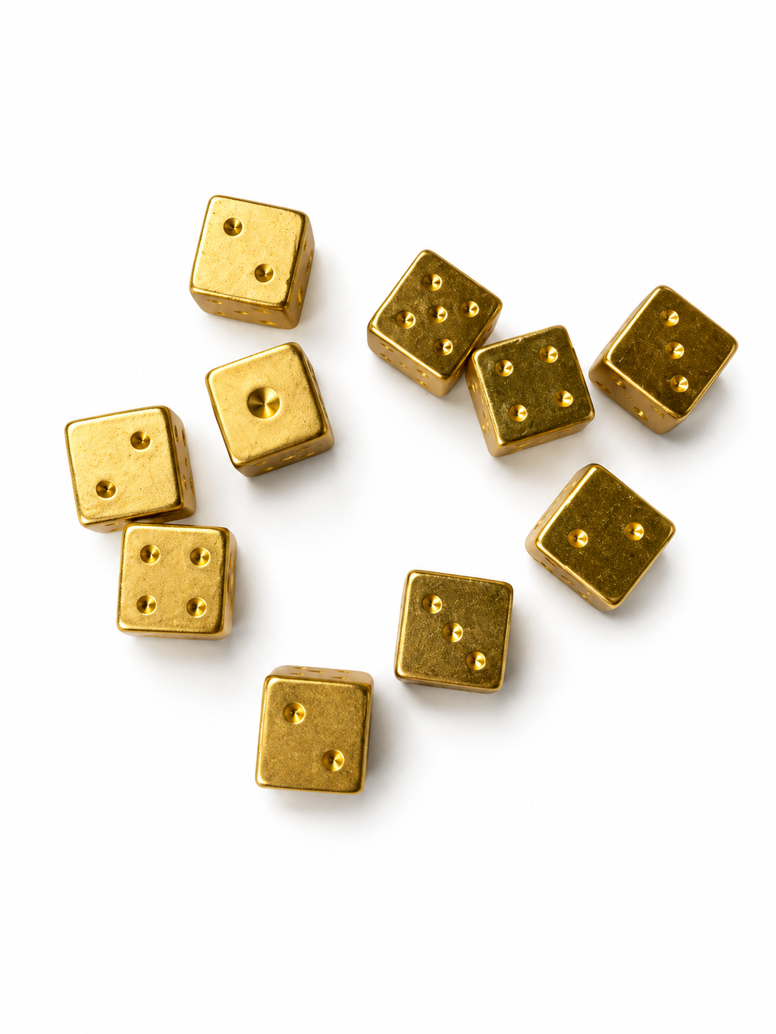Gold and Silver Luxe Solid Metal Mahjong Dice Gift Ready: Gold